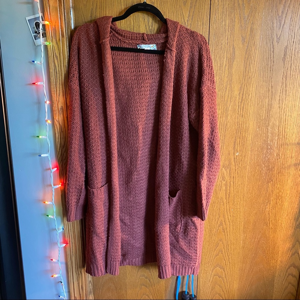 Hooded Cardigan With Pockets
